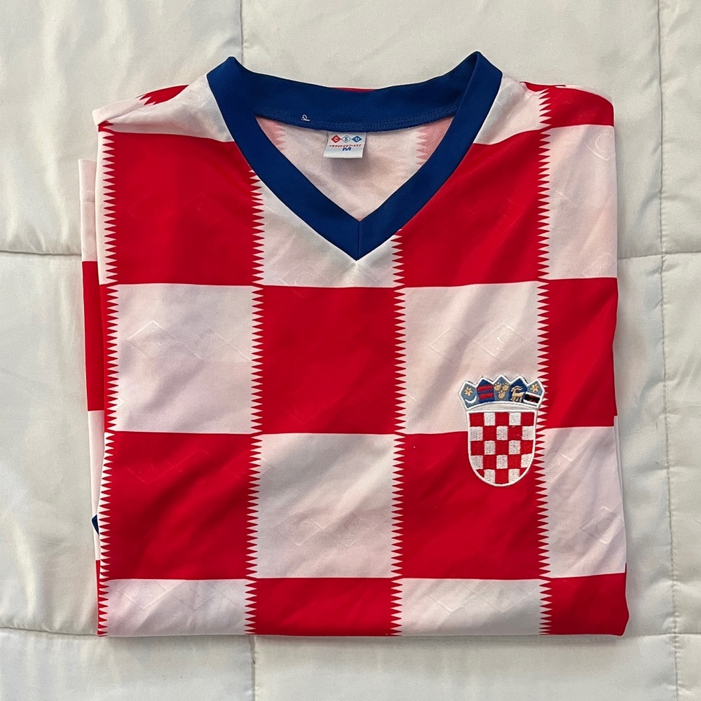Croatia National Team Soccer Jersey Crosport-Vez Red/White Checkered Size M